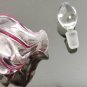 Old Vintage Perfume Bottle Heavy Hand Blown Clear Glass with Red