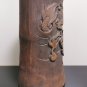 Old Antique Chinese Dynasty Bamboo Hand Carved Vase Dragon Bead Brush Pot Rarest