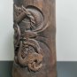 Old Antique Chinese Dynasty Bamboo Hand Carved Vase Dragon Bead Brush Pot Rarest