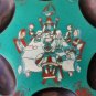 Vintage Brass Bronze Enamel Passover Tray Plate Jerusalem Israel Hand Painted