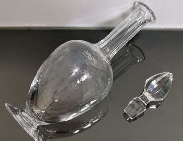 Awesome Vintage French Etched Saint Louis Liqueur Cognac Decanter Carafe Rare