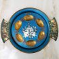 Vintage Hand Painted Brass Bronze Enamel Passover Tray Plate Jerusalem Israel