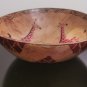 Old Vintage Large Heavy African Mahogany Wood Bowl with Giraffes Hand Carved 11"