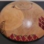 Old Vintage Large Heavy African Mahogany Wood Bowl with Giraffes Hand Carved 11"