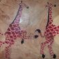 Old Vintage Large Heavy African Mahogany Wood Bowl with Giraffes Hand Carved 11"