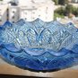Awesome Vintage Light Blue Crystal Glass Salad Fruit Heavy Bowl Bohemia? 8"