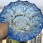 Awesome Vintage Light Blue Crystal Glass Salad Fruit Heavy Bowl Bohemia? 8"