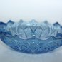 Awesome Vintage Light Blue Crystal Glass Salad Fruit Heavy Bowl Bohemia? 8"