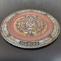 Old Antique Mexico Maya Aztec Calendar Enamel on Copper Plate Wall Hanging Art