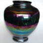Vintage Azzurra Murano Hand Made in Italy Carnival Iridescent Rainbow Glass Vase