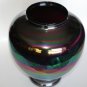 Vintage Azzurra Murano Hand Made in Italy Carnival Iridescent Rainbow Glass Vase