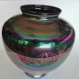 Vintage Azzurra Murano Hand Made in Italy Carnival Iridescent Rainbow Glass Vase