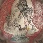 Old Antique Etched Brass Enamel Collector Plate Middle Eastern Art Wall Hanging