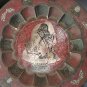 Old Antique Etched Brass Enamel Collector Plate Middle Eastern Art Wall Hanging