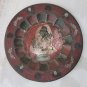 Old Antique Etched Brass Enamel Collector Plate Middle Eastern Art Wall Hanging