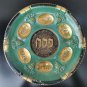 Old Vintage Brass Enameled Passover Tray Plate Judaica Jerusalem Wall Hanging 24