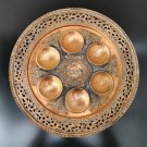 Old Vintage Pesach Passover Copper Tray Plate Judaica Jerusalem Holy Land Rare