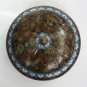 Old Vintage Large Round Cloisonne Lidded Bowl Floral Pattern Excellent Cond 7"