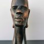 Hard and Heavy Ebony Wood Carved African Tribal Figure Bust Statue Head Maasai