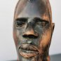 Hard and Heavy Ebony Wood Carved African Tribal Figure Bust Statue Head Maasai