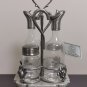 Novel Collection Paldinox Glass Cruet Set With Stand Oil Vinegar Salt And Pepper