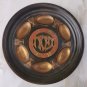 Old Vintage Passover Tray Plate Copper Brass Enamel Jerusalem Israel Rare