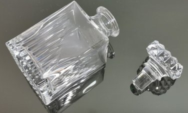 Vintage Square Edinburgh Clear Crystal  Glass Cut Decanter