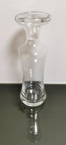 Vintage Clear Crystal Glass Large Stopper Wine Decanter from Belgium