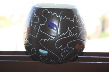 Lapid Old Vintage Israel Ceramic Art Vase Bowl Hand Made and Painted Rarest 60's