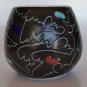 Lapid Old Vintage Israel Ceramic Art Vase Bowl Hand Made and Painted Rarest 60's