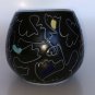 Lapid Old Vintage Israel Ceramic Art Vase Bowl Hand Made and Painted Rarest 60's
