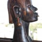 Hand Carved Wooden Old African Tribal Female Head Figurine Sculpture 22cm Decor