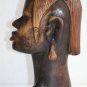 Hand Carved Wooden Old African Tribal Female Head Figurine Sculpture 22cm Decor