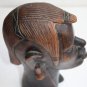 Hand Carved Wooden Old African Tribal Female Head Figurine Sculpture 22cm Decor