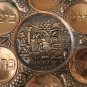 Old Vintage Brass Copper Passover Tray Plate Judaica Jerusalem Wall Hanging