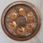 Old Vintage Brass Copper Passover Tray Plate Judaica Jerusalem Wall Hanging