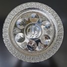 Vintage Silver Plated Passover Tray Plate Judaica Jerusalem Holy Land