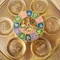 Vintage Pesach Rare Brass Bronze Enamel Passover Tray Plate Jerusalem Israel