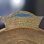 Vintage Pesach Rare Brass Bronze Enamel Passover Tray Plate Jerusalem Israel