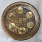 Old Vintage Passover Tray Plate Copper Brass Judaica Jerusalem Israel Holy Land