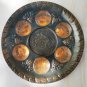 Antique Copper Passover Tray Plate Judaica Jerusalem Wall Hanging Holy Land Rare