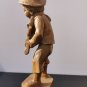 Vintage Black Forest Germany Hand Carved Wood Figurine Boy Playing Violin 11"