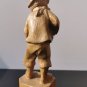 Vintage Black Forest Germany Hand Carved Wood Figurine Boy Playing Violin 11"