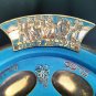 Old Vintage Passover Tray Plate Brass Bronze Enamel Jerusalem Israel Pesach Rare
