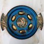 Old Vintage Passover Tray Plate Brass Bronze Enamel Jerusalem Israel Pesach Rare