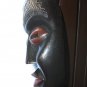 Old Antique Handcrafted In Ghana Africa Wooden Mask Carved with Metal Inlay Rare