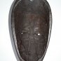 Old Antique Handcrafted In Ghana Africa Wooden Mask Carved with Metal Inlay Rare
