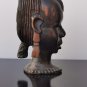 Tribal Hard and Heavy Ebony Wood Carved African Figure Bust Statue Head Maasai