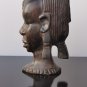 Tribal Hard and Heavy Ebony Wood Carved African Figure Bust Statue Head Maasai