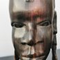 Tribal Hard and Heavy Ebony Wood Carved African Figure Bust Statue Head Maasai